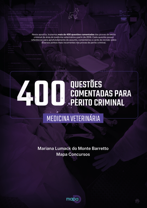 Capa: 400 questões comentadas para Perito Criminal — Medicina Veterinária