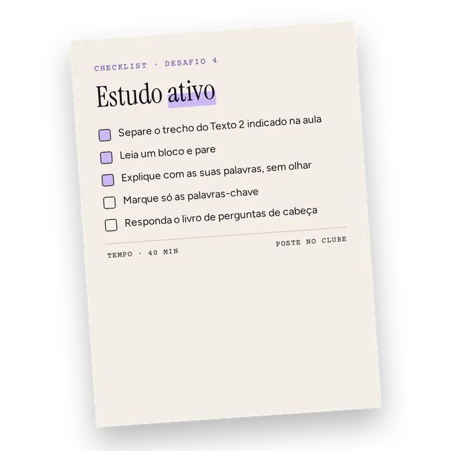 Checklist do desafio