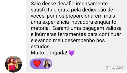 Depoimento: Garanti uma bagagem valiosa e inúmeras ferramentas para continuar elevando meu desempenho nos estudos.