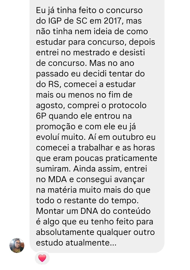 Depoimento de aluna que trabalha e conseguiu avançar na matéria com o MDA.