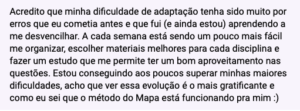 depoimento plano de estudos Mapa